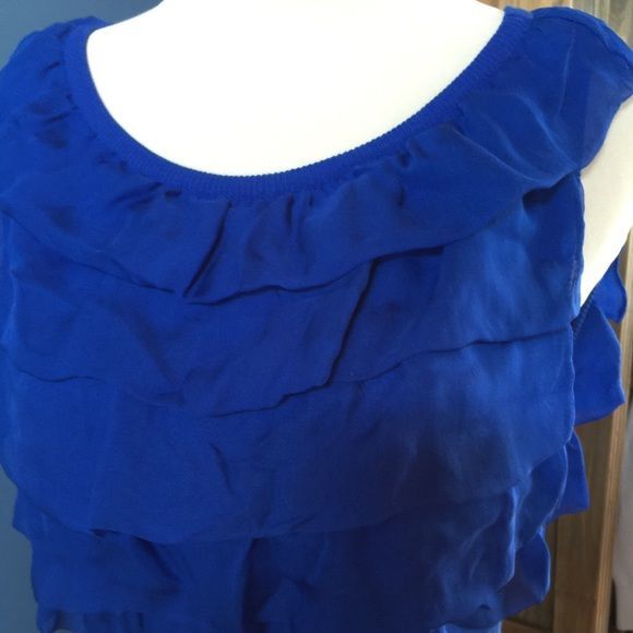 Moschino Cheap and Chic Blue SL Ruffle Top 10 NWT - Picture 3 of 4